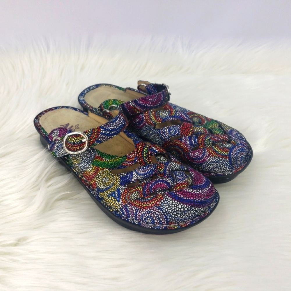 Alegria Professional Cathedral Nurses/Doctor/Chef Shoes Leather Clog Size 39